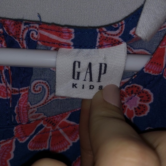 Kid's Gap Red & Blue Floral Print Dress - Picture 6 of 9